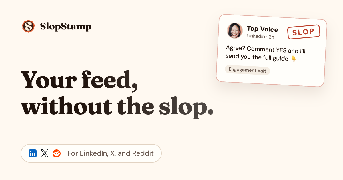 Built a chrome extension to filter slop posts on Linkedin, X and Reddit.